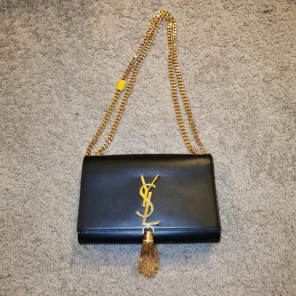 kate small smooth calfskin tassel shoulder bag on chain